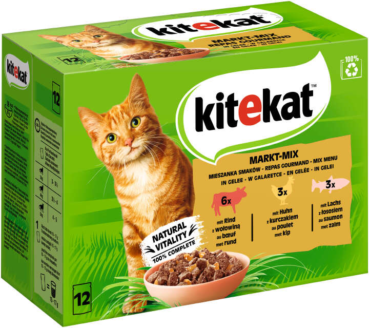 Kitekat Katzen-Nassfutter Markt-Mix in Gelee